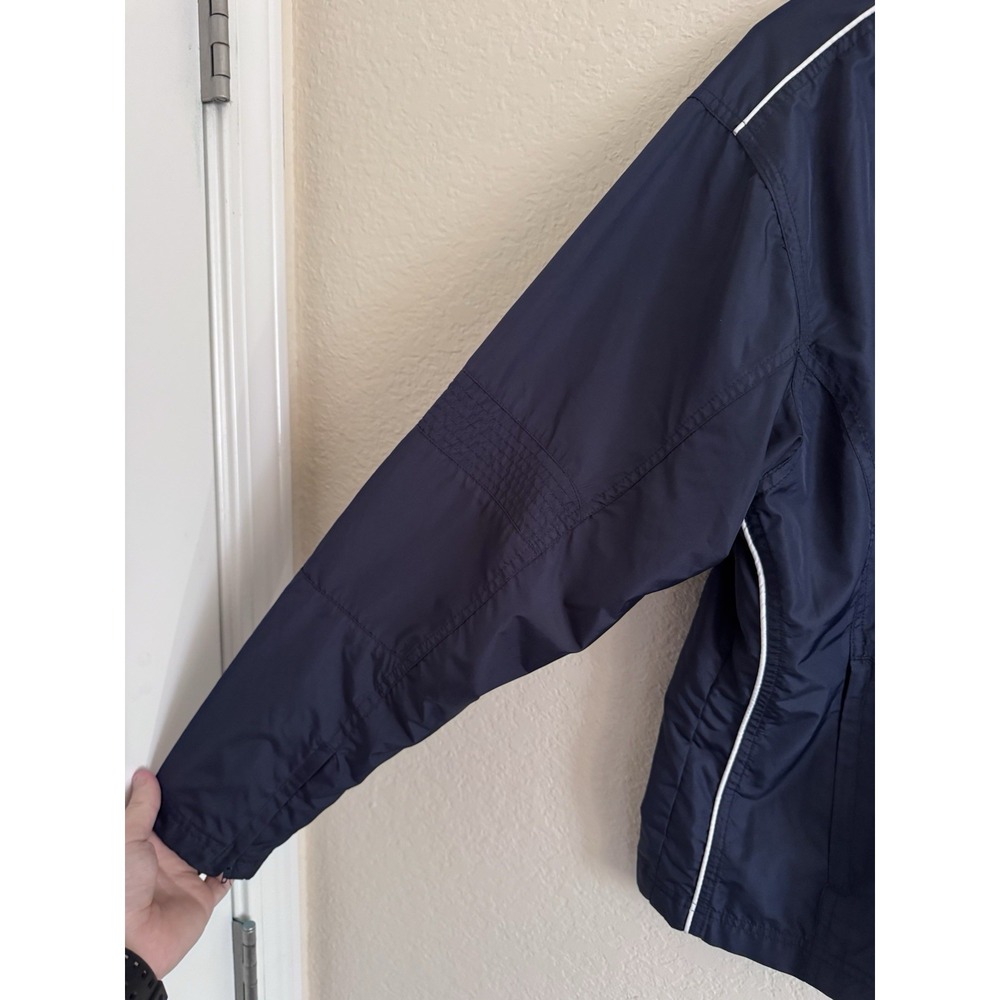 Vintage Reebok Windbreaker Jacket Men Large Navy Blue Mesh Lined Water Resistant - Picture 4 of 13